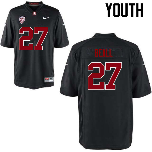 Youth Stanford Cardinal #27 Charlie Beall College Football Jerseys Sale-Black - Click Image to Close